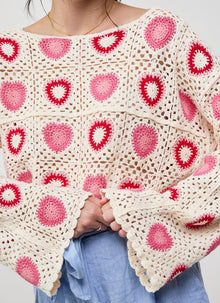MILO'S Crochet Heart Sweater
