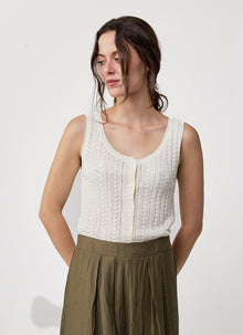  Pointelle Button Up Tank by MILO'S at Andrews 