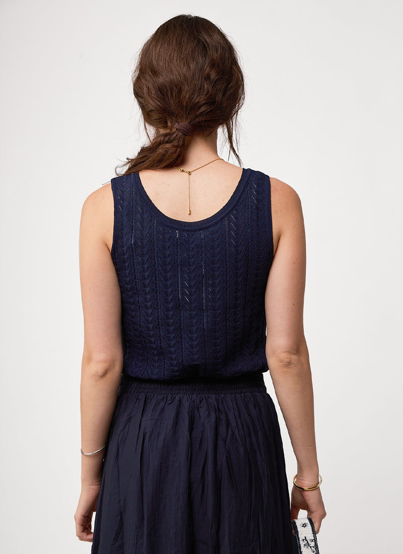  Pointelle Button Up Tank by MILO'S at Andrews 