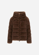 Faux Mink Short High Collar Puffer Jacket