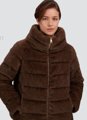 Faux Mink Short High Collar Puffer Jacket