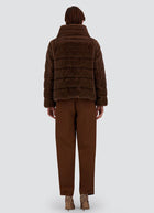 Faux Mink Short High Collar Puffer Jacket
