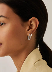 Missoma Tennis Medium Hoop Earrings Silver