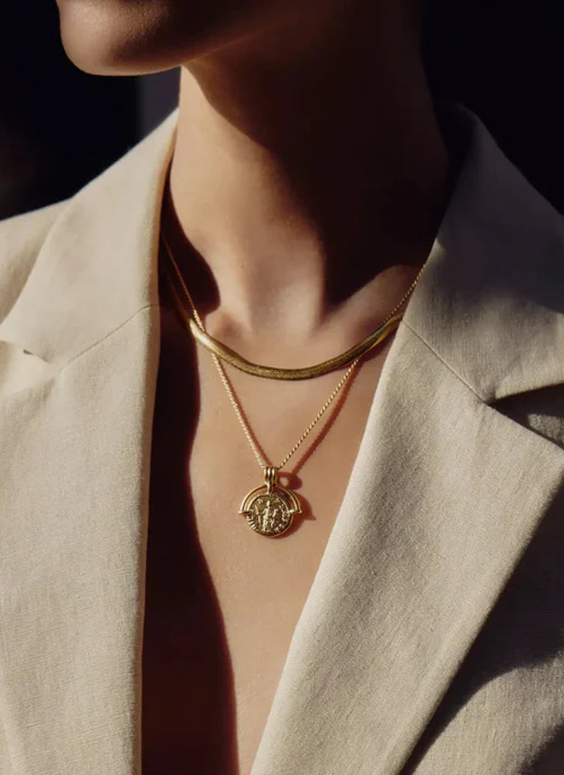 Lucy Williams Medium Engrave Roman Arc Coin Necklace by MISSOMA at Andrews