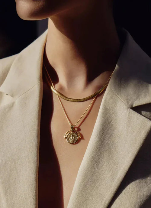 Lucy Williams Medium Engrave Roman Arc Coin Necklace by MISSOMA at Andrews