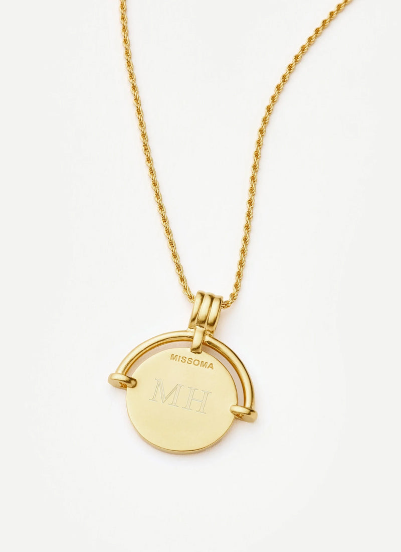 Lucy Williams Medium Engrave Roman Arc Coin Necklace by MISSOMA at Andrews