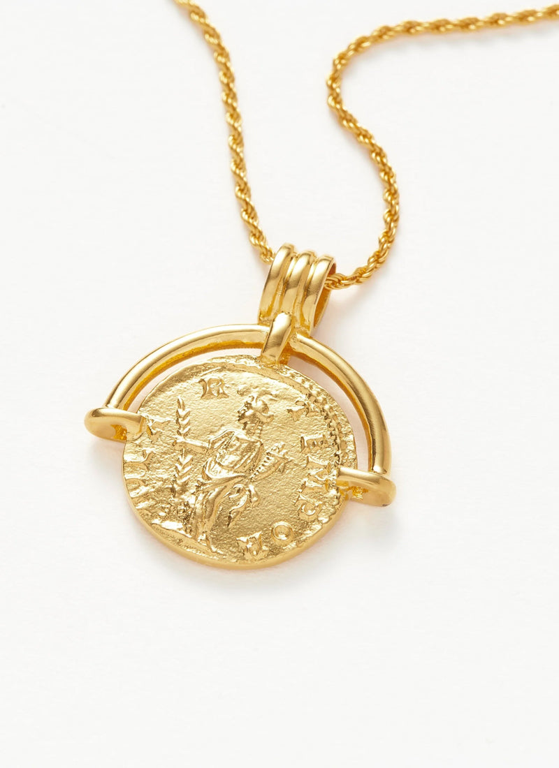 Lucy Williams Medium Engrave Roman Arc Coin Necklace by MISSOMA at Andrews