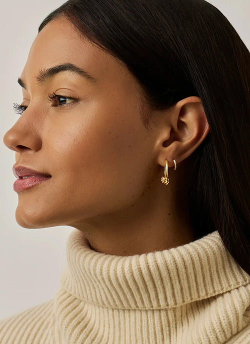 Lucy Williams Pave Knot Small Hoop Earrings by MISSOMA at Andrews