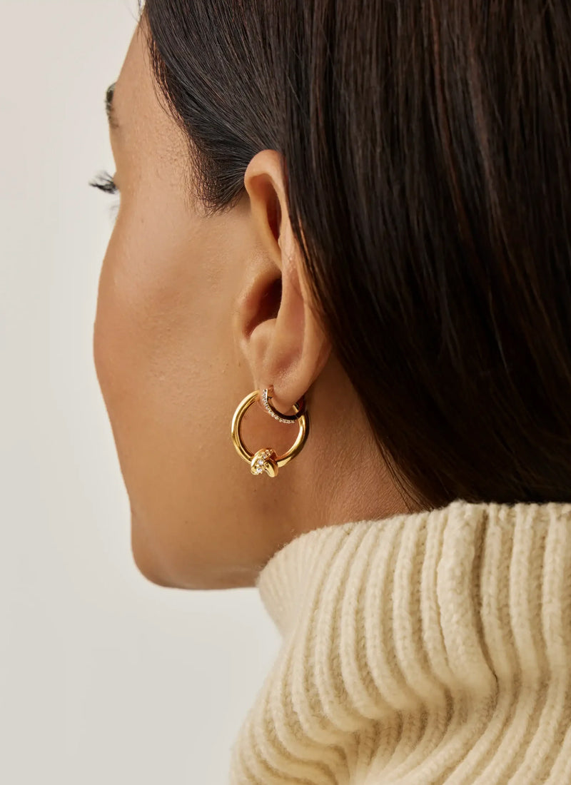 Lucy Williams Pave Knot Small Hoop Earrings by MISSOMA at Andrews