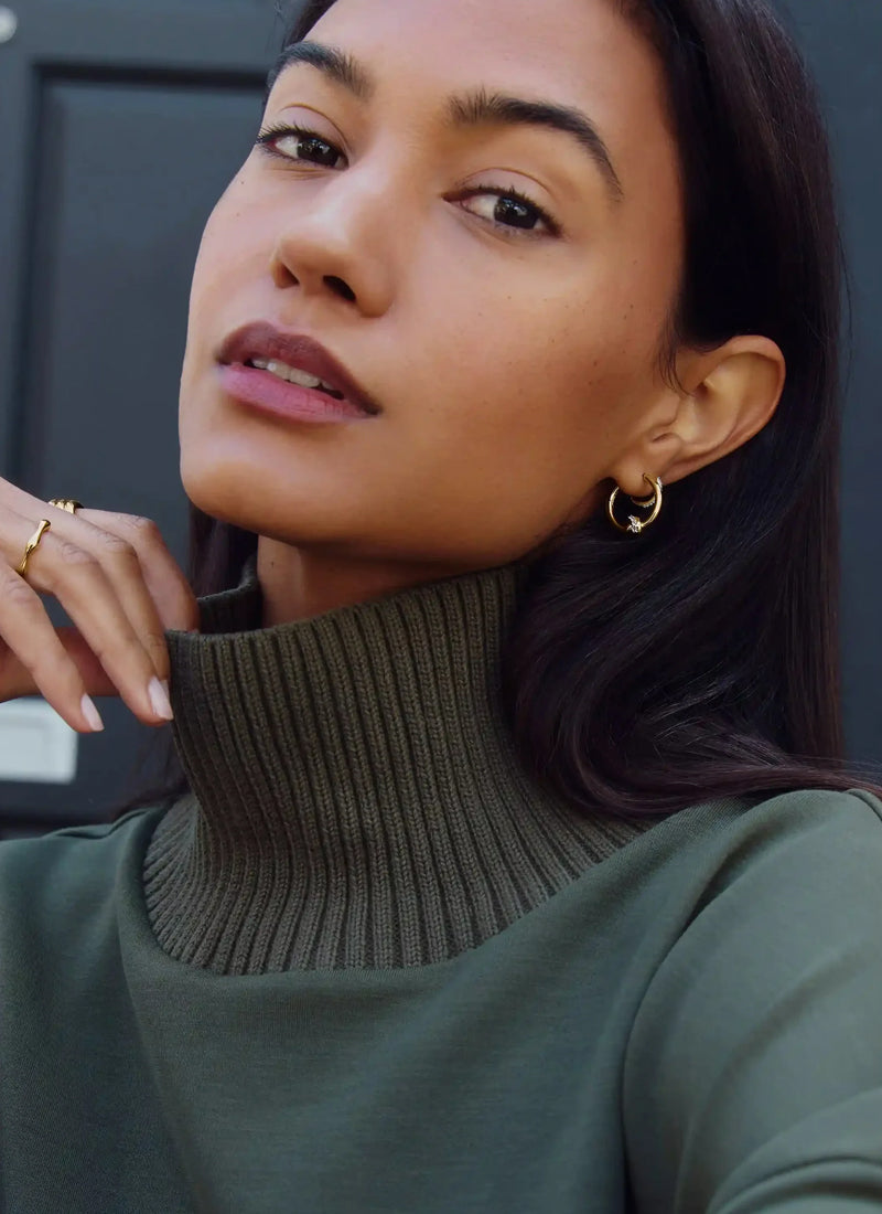 Lucy Williams Pave Knot Small Hoop Earrings by MISSOMA at Andrews