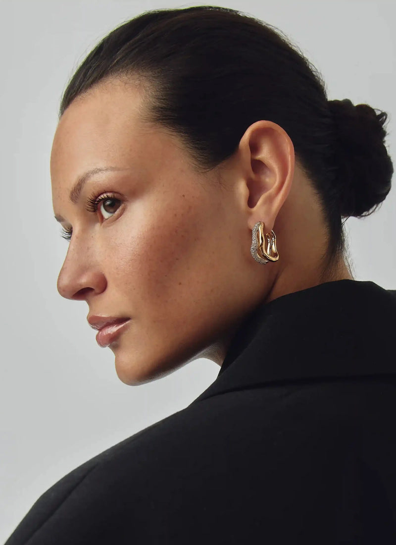 Molten Snow Double Medium Hoop Earrings by MISSOMA at Andrews