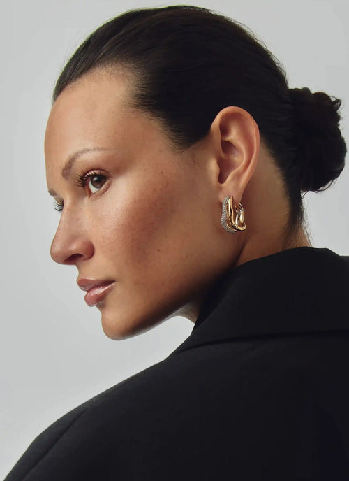 Molten Snow Double Medium Hoop Earrings by MISSOMA at Andrews