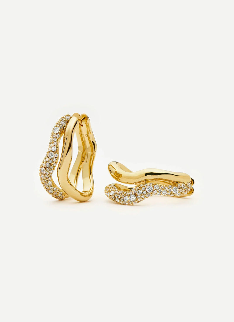 Molten Snow Double Medium Hoop Earrings by MISSOMA at Andrews