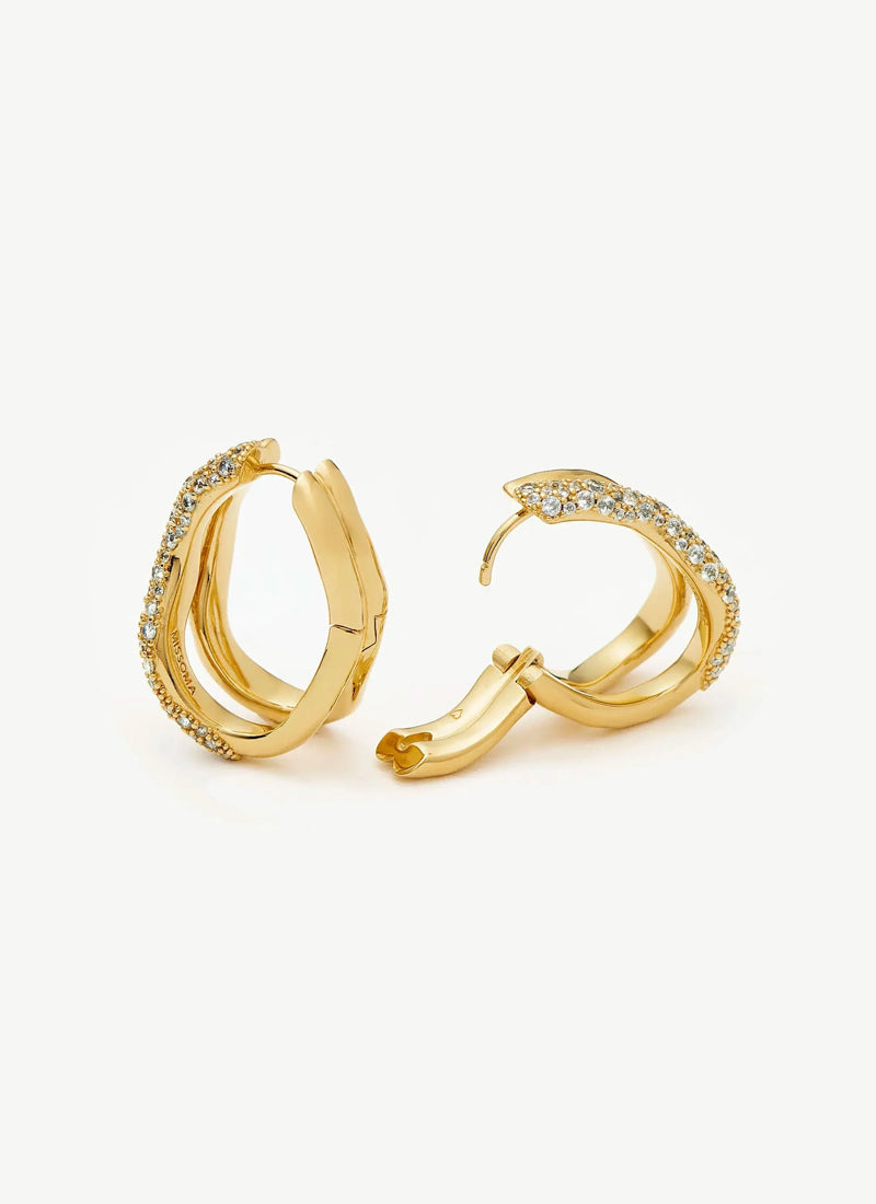 Molten Snow Double Medium Hoop Earrings by MISSOMA at Andrews