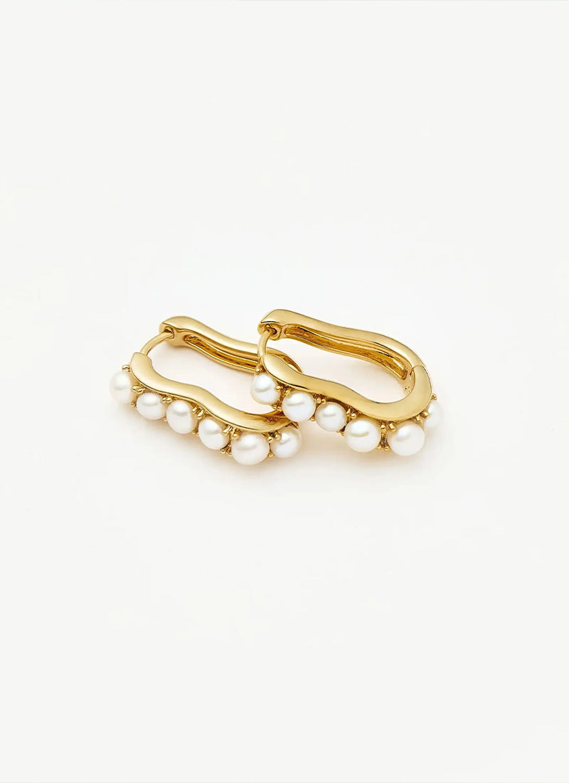 Missoma Pearl Wave Smallhoop Earrings