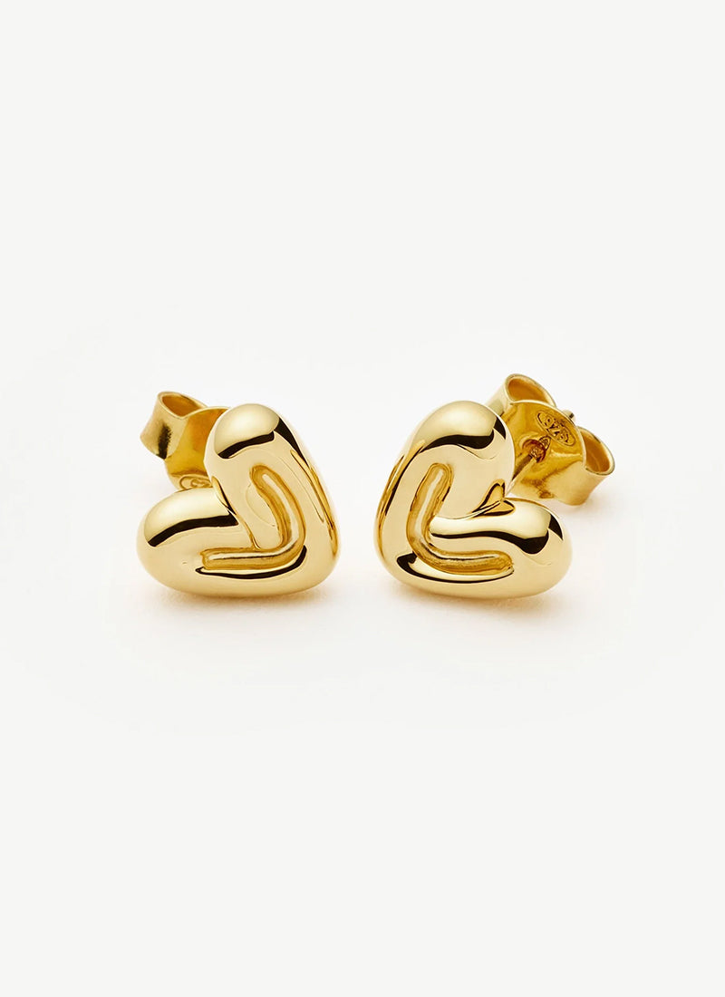 Puffy Mini Heart Stud Earrings by Missoma