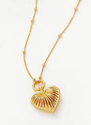 Missoma Ridge Heart Charm Pendant Necklace