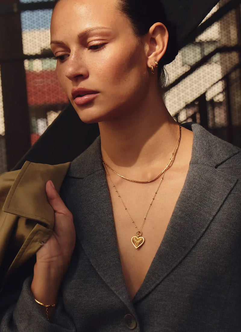 Ridge Heart Charm Pendant Necklace by Missoma