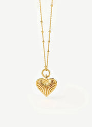 Missoma Ridge Heart Charm Pendant Necklace
