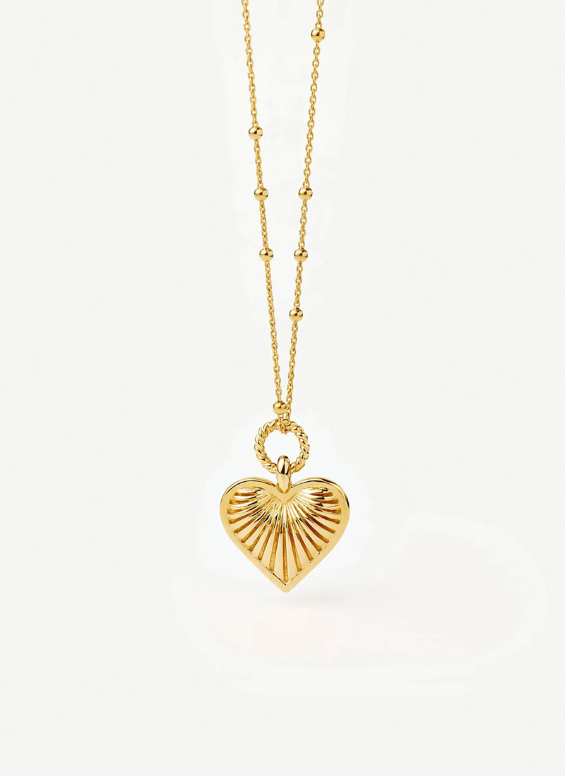 Missoma Ridge Heart Charm Pendant Necklace