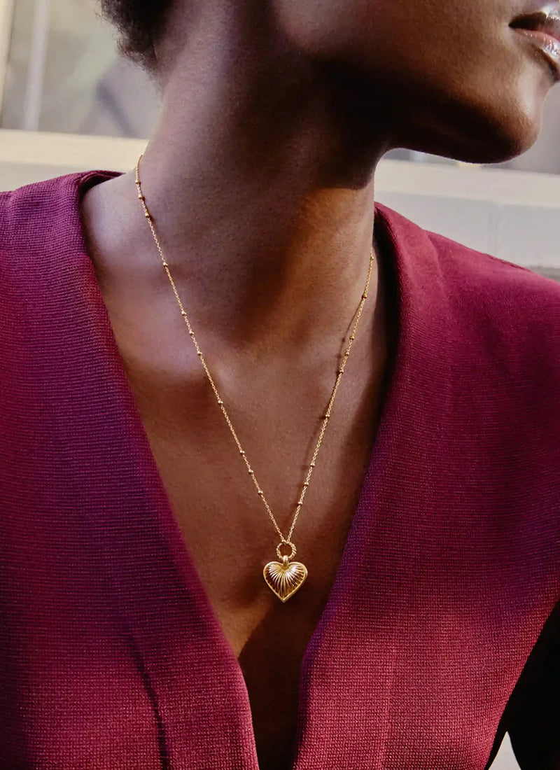 Ridge Heart Charm Pendant Necklace by Missoma