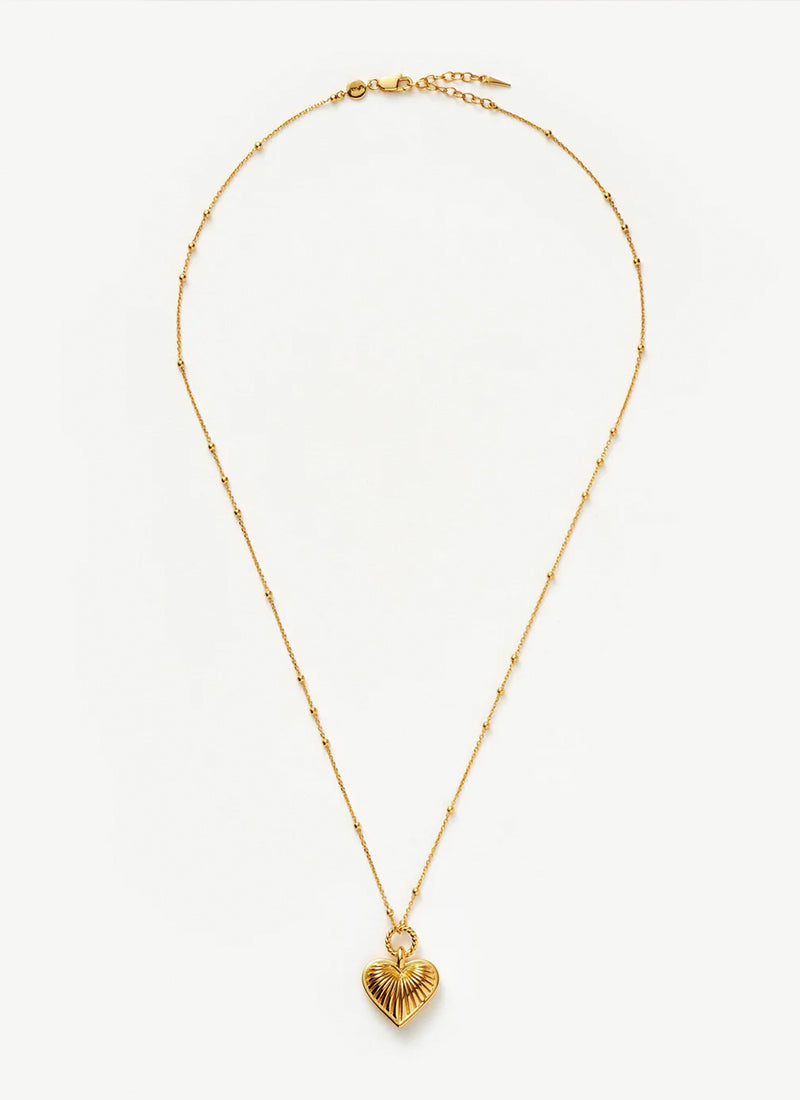 Missoma Ridge Heart Charm Pendant Necklace