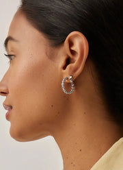 Missoma Tennis Medium Hoop Earrings Silver