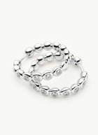 Missoma Tennis Medium Hoop Earrings Silver