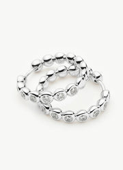 Missoma Tennis Medium Hoop Earrings Silver