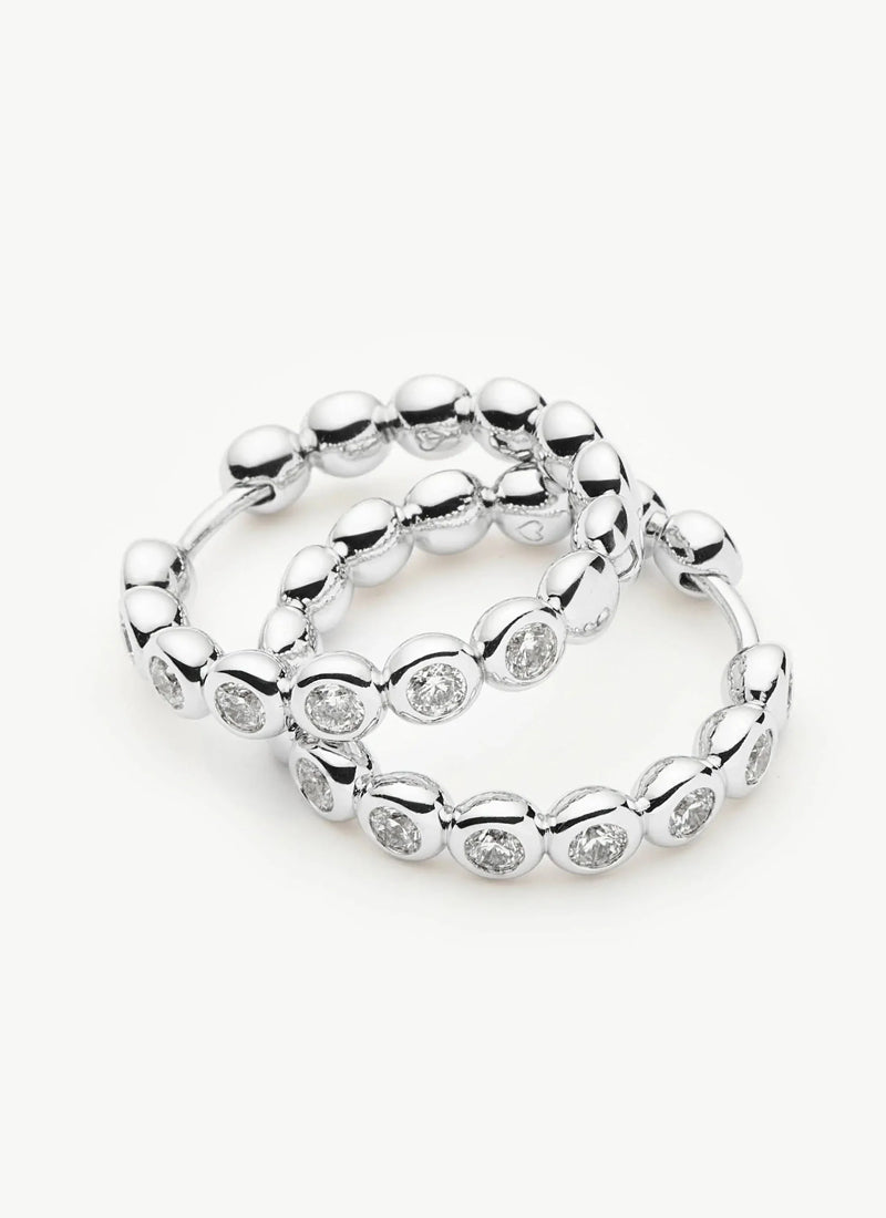 Missoma Tennis Medium Hoop Earrings Silver