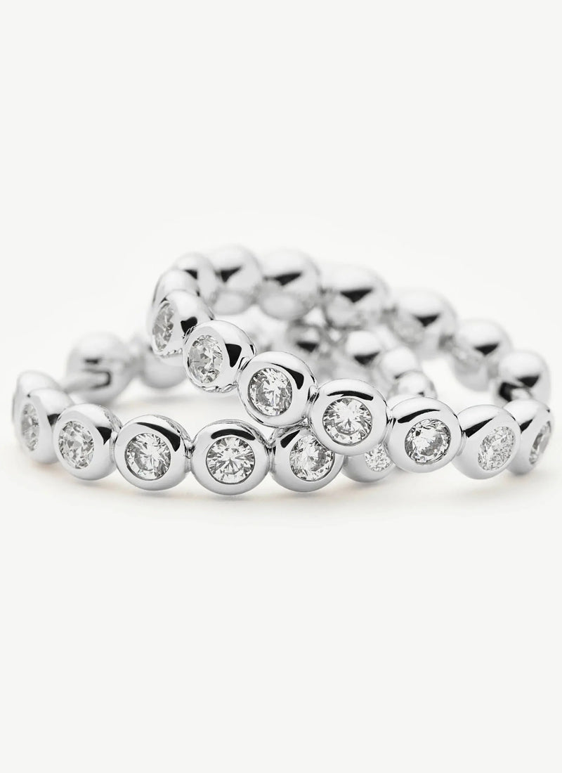 Missoma Tennis Medium Hoop Earrings Silver