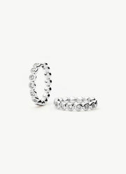 Missoma Tennis Medium Hoop Earrings Silver