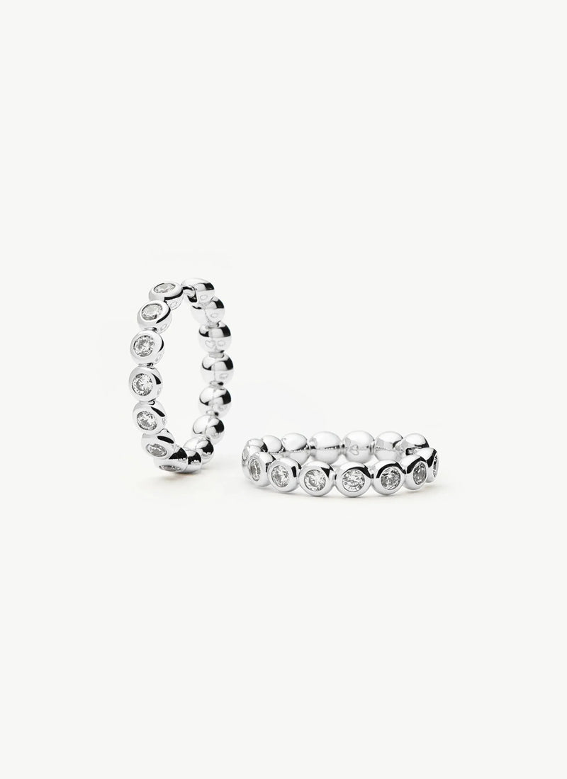 Missoma Tennis Medium Hoop Earrings Silver