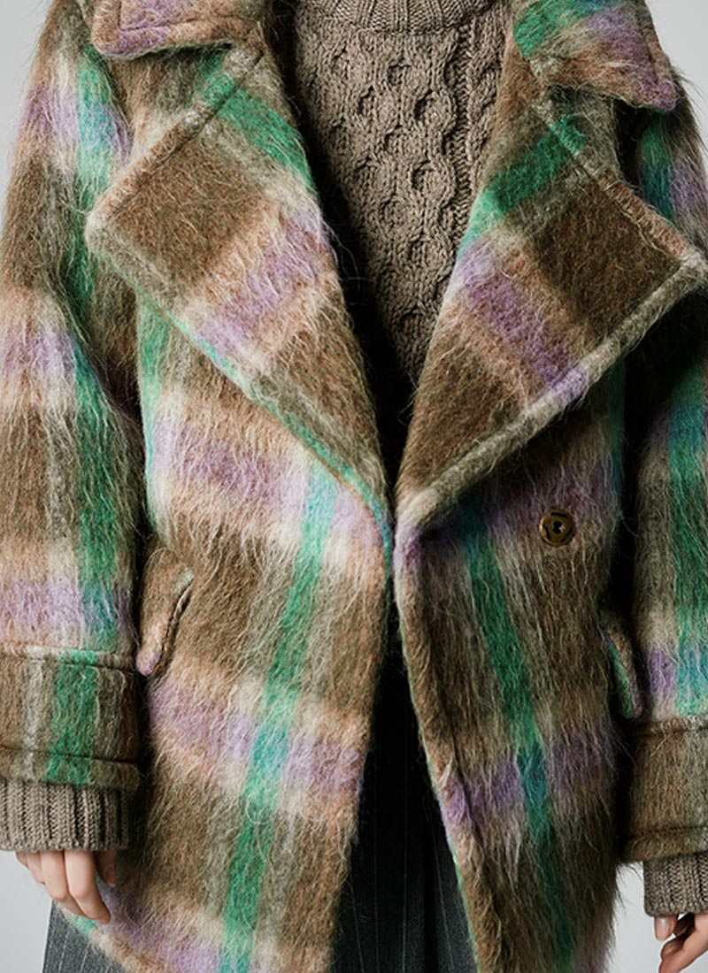 Smythe Multi-Plaid Blanket Car Coat