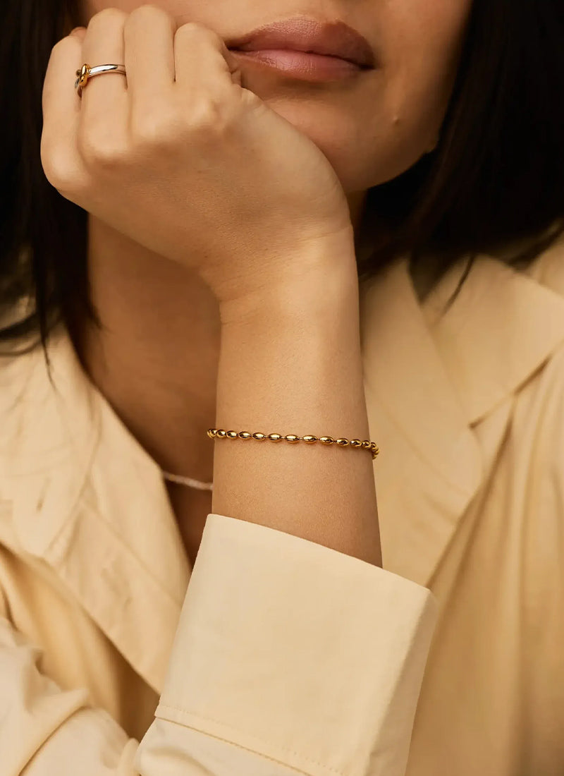 Molten Olive Chain Bracelet