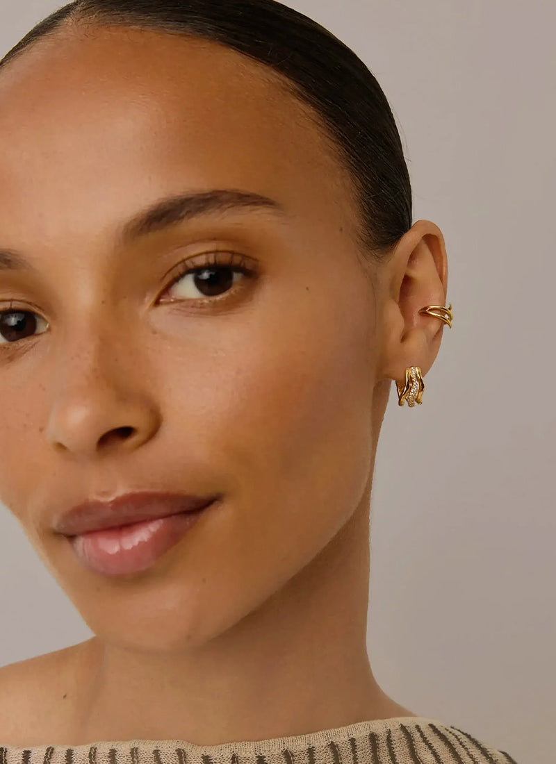 Molten Snow Small Hoop Earrings