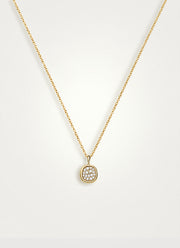Molten Soft Square Pave Pendant Necklace