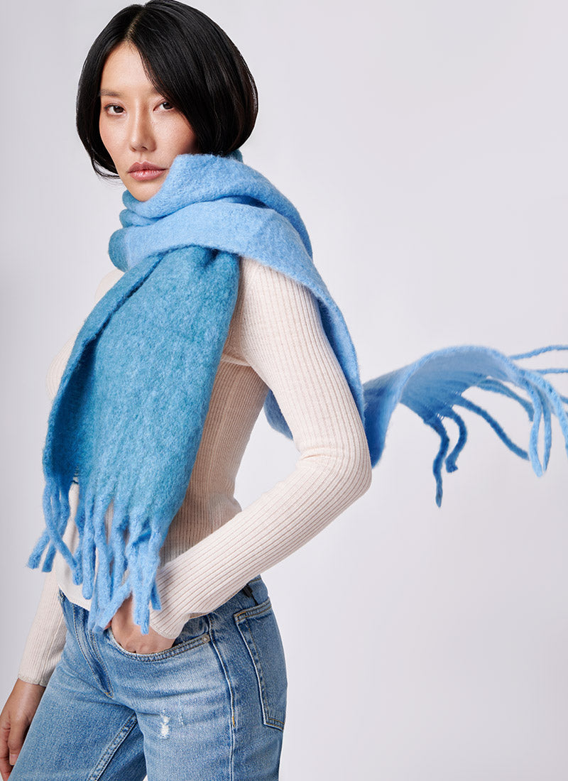 Moment by Moment Two-Tone Fringe Scarf