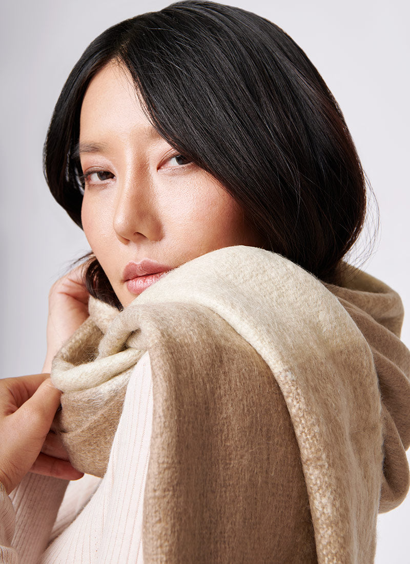 Moment by Moment Bone Plaid Scarf