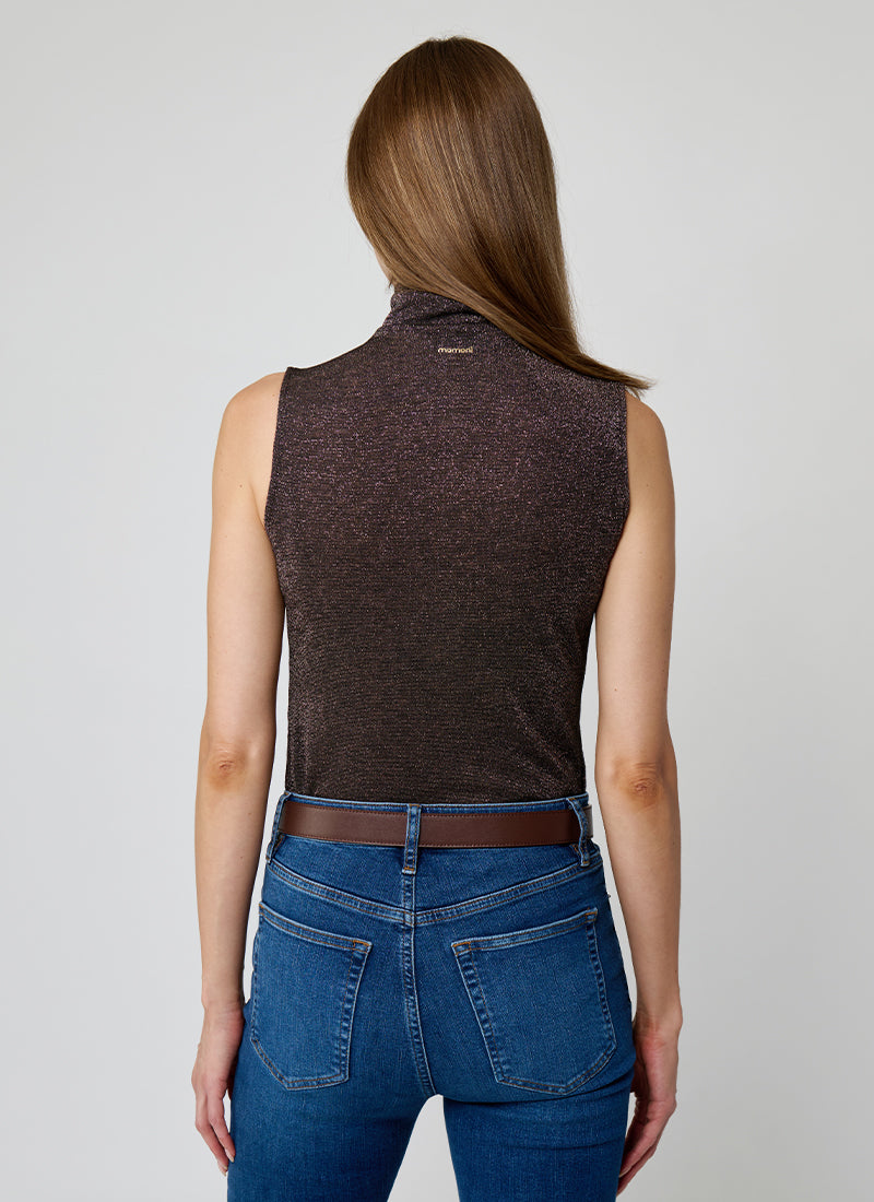 Momoni Alfred Jersey Sleeveless Top Brown