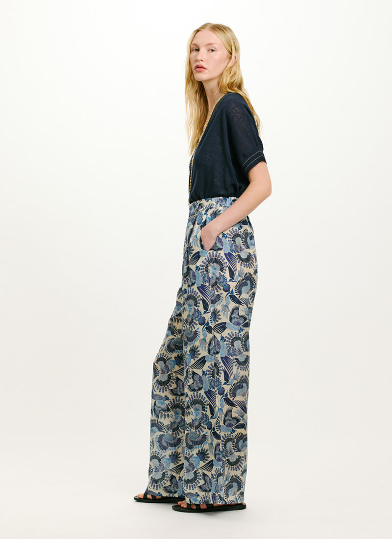 Momoni Aspen Fluid Print Trouser