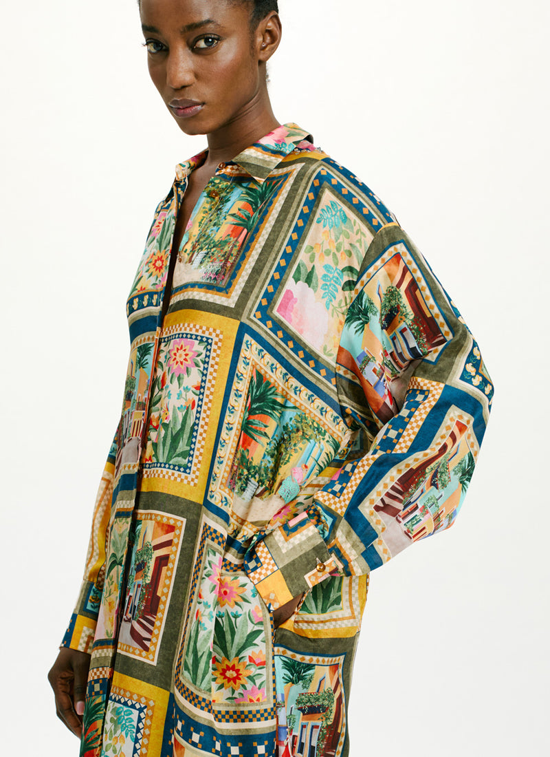 Momoni Jau Printed Longsleeve Dress