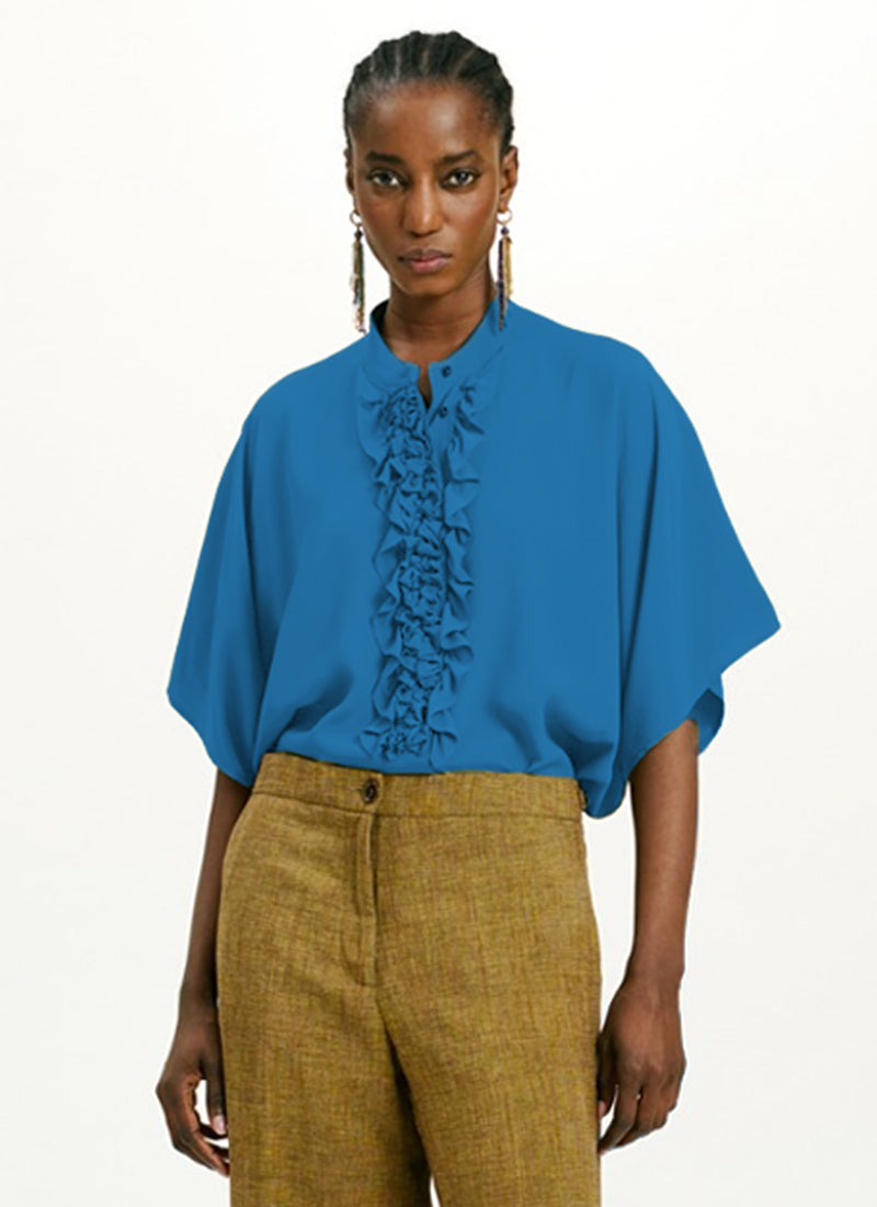 Momoni Berenice Ruffle Short Sleeve Blouse