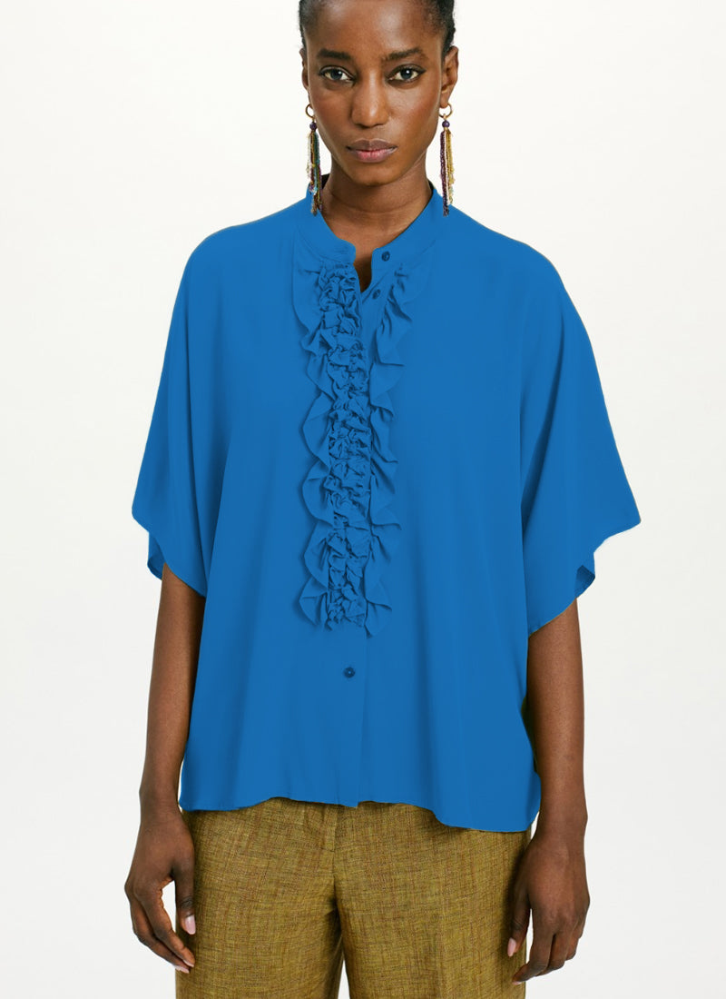 Momoni Berenice Ruffle Short Sleeve Blouse