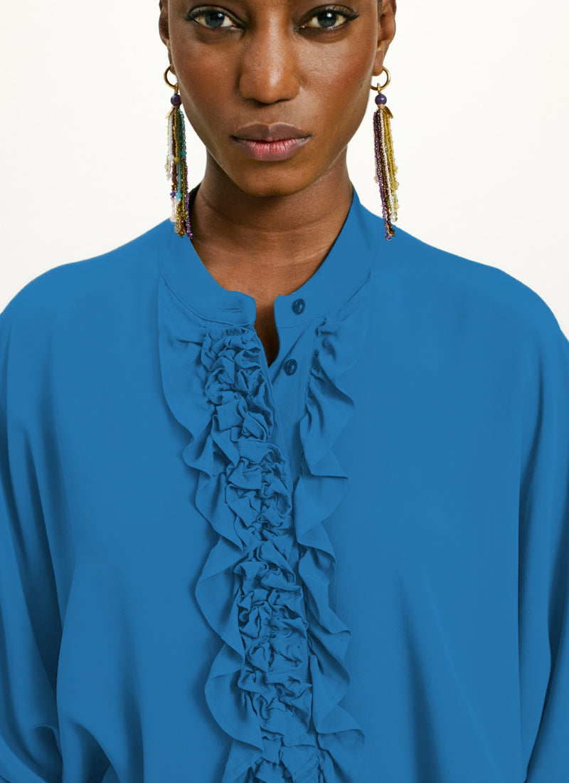 Momoni Berenice Ruffle Short Sleeve Blouse