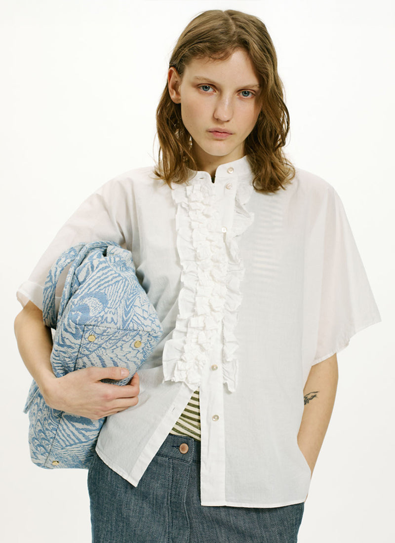 Momoni Berenice Ruffle Short Sleeve Blouse