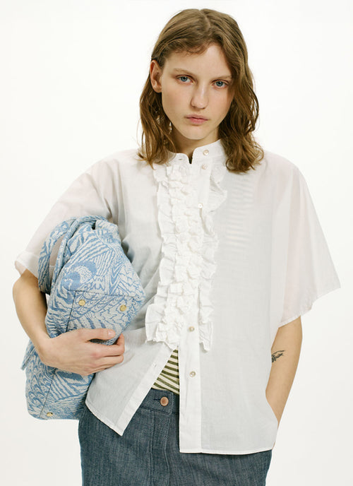 Momoni Berenice Ruffle Short Sleeve Blouse