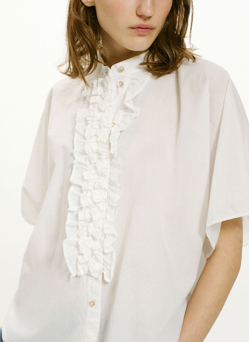 Momoni Berenice Ruffle Short Sleeve Blouse
