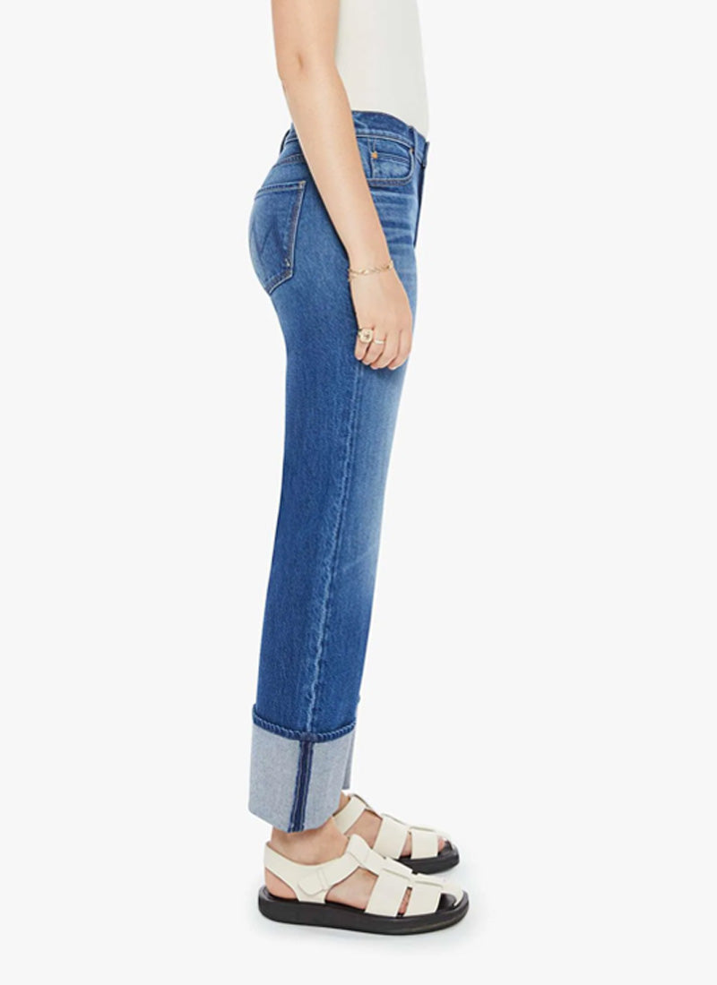 MOTHER Checkerboard Duster Flood Cuff Wide Leg Jeans