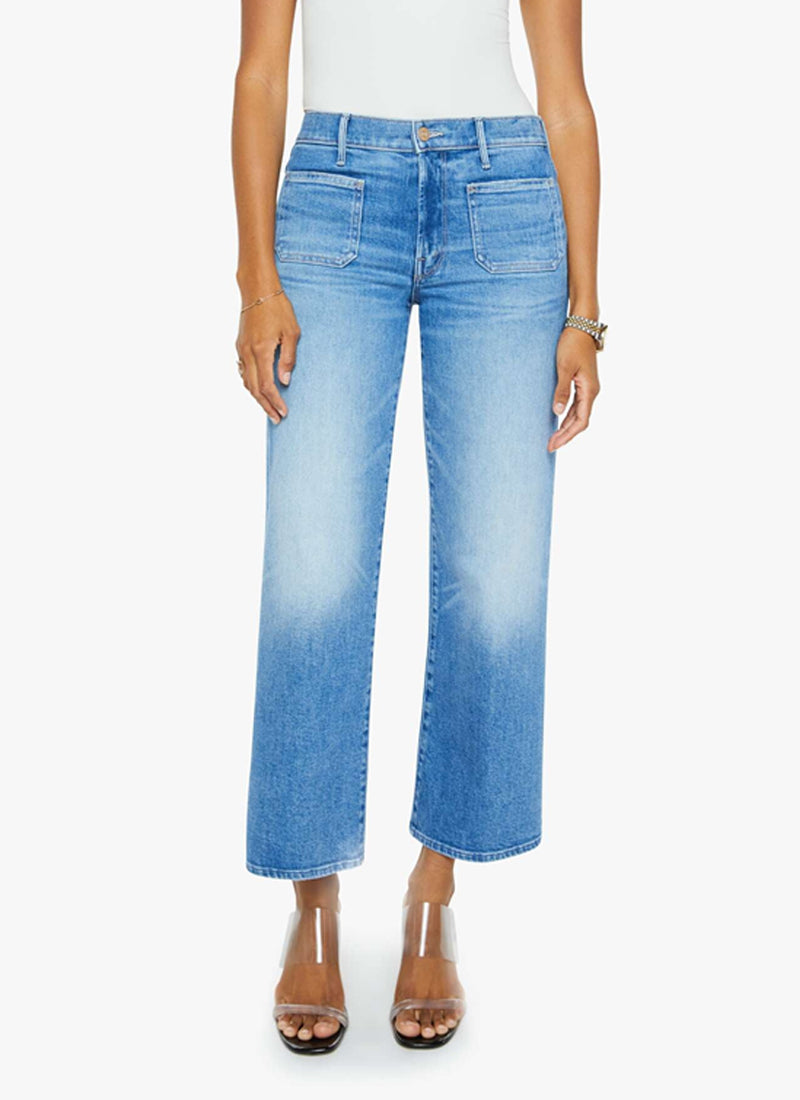 MOTHER The Patch Pocket Mid Rise Wide Leg Jeans